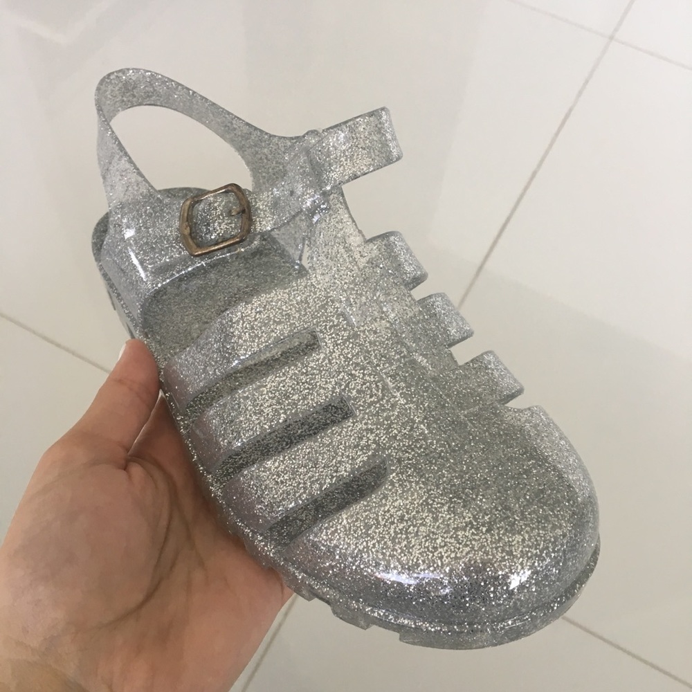 Silver glitter jelly sandal - Picture 3 of 8